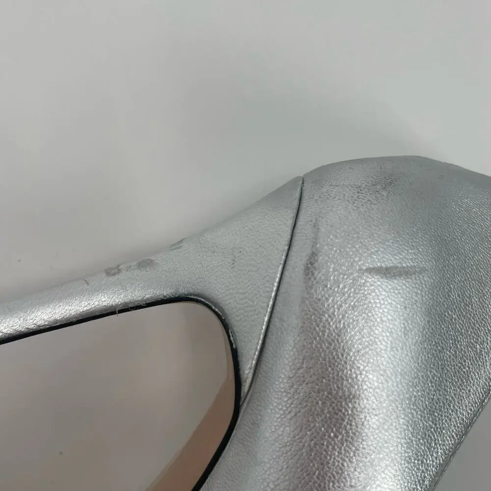 TED BAKER Ryal Heels Size 39 (US Size 9) Pump Silver Bow Metallic Feminine Bride
